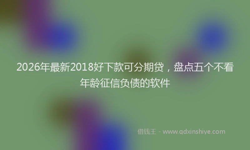 2026年最新2018好下款可分期贷，盘点五个不看年龄征信负债的软件