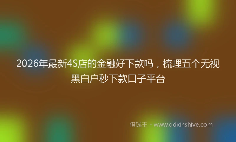 2026年最新4S店的金融好下款吗，梳理五个无视黑白户秒下款口子平台