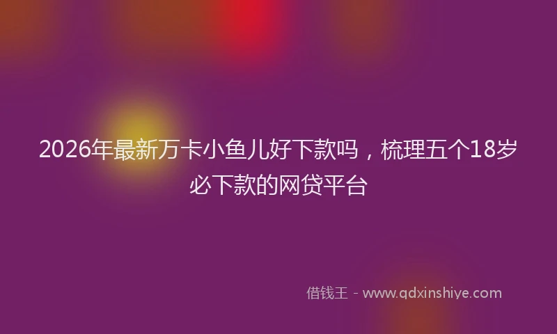 2026年最新万卡小鱼儿好下款吗,梳理五个18岁必下款的网贷平台