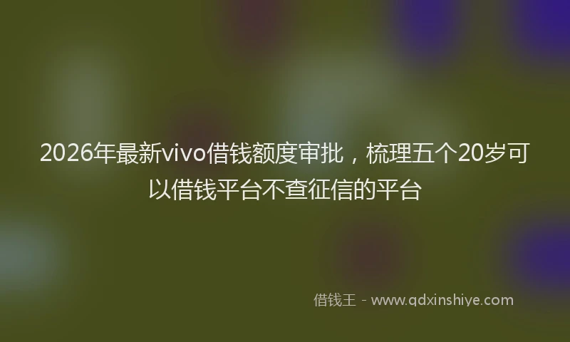 2026年最新vivo借钱额度审批，梳理五个20岁可以借钱平台不查征信的平台