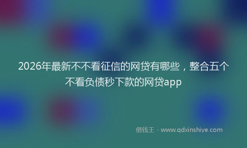 2026年最新不不看征信的网贷有哪些，整合五个不看负债秒下款的网贷app