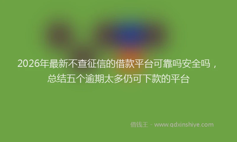 2026年最新不查征信的借款平台可靠吗安全吗，总结五个逾期太多仍可下款的平台