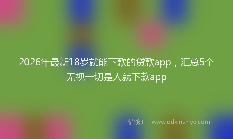 2026年最新18岁就能下款的贷款app，汇总5个无视一切是人就下款app