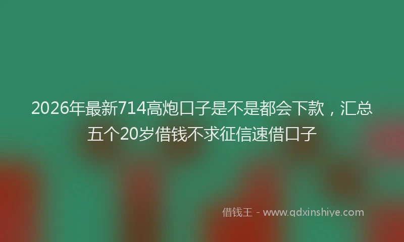 2026年最新714高炮口子是不是都会下款，汇总五个20岁借钱不求征信速借口子