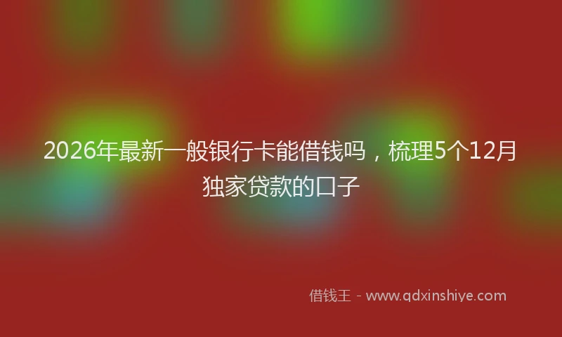 2026年最新一般银行卡能借钱吗,梳理5个12月独家贷款的口子