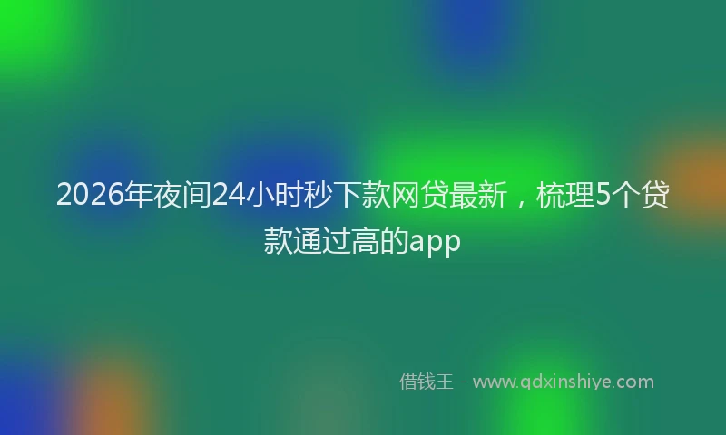2026年夜间24小时秒下款网贷最新,梳理5个贷款通过高的app
