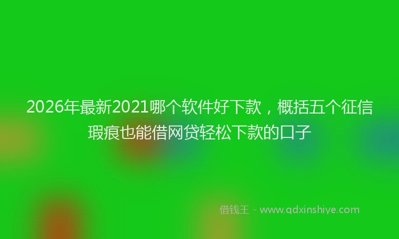 2026年最新2021哪个软件好下款，概括五个征信瑕疵也能借网贷轻松下款的口子