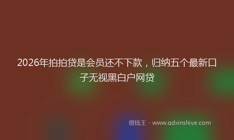 2026年拍拍贷是会员还不下款，归纳五个最新口子无视黑白户网贷