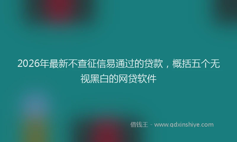 2026年最新不查征信易通过的贷款，概括五个无视黑白的网贷软件