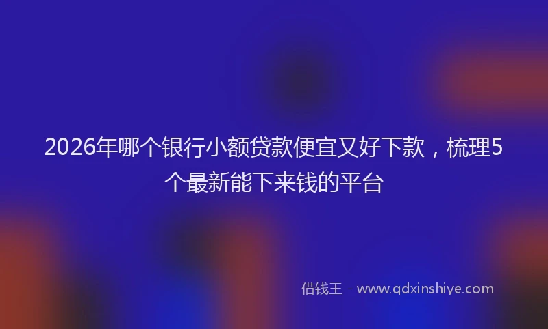 2026年哪个银行小额贷款便宜又好下款，梳理5个最新能下来钱的平台