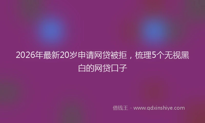 2026年最新20岁申请网贷被拒，梳理5个无视黑白的网贷口子
