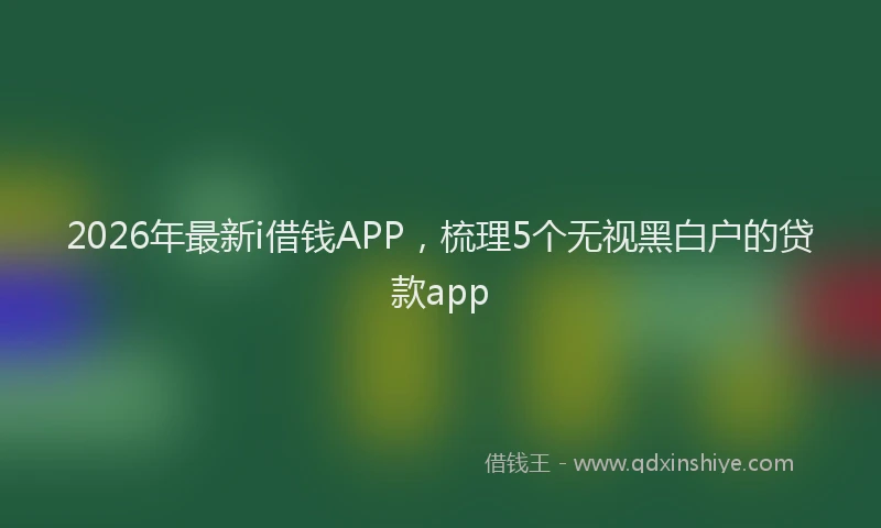 2026年最新i借钱APP，梳理5个无视黑白户的贷款app