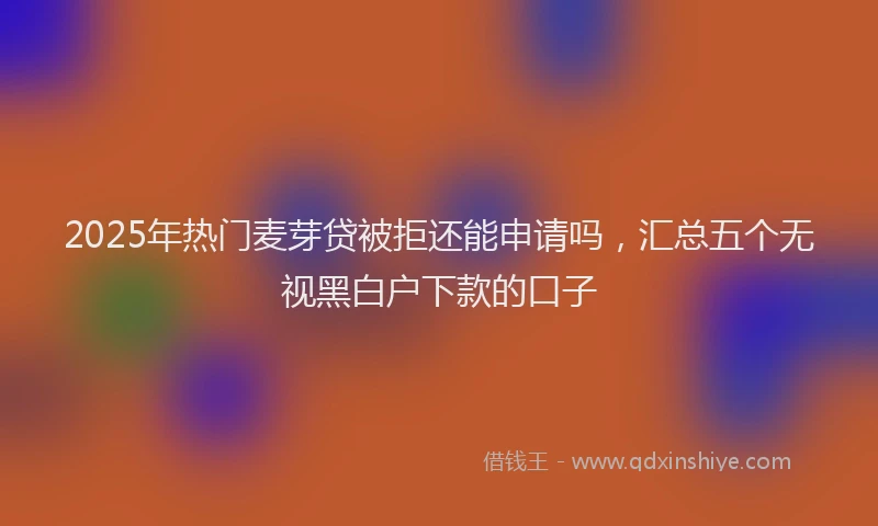 2025年热门麦芽贷被拒还能申请吗，汇总五个无视黑白户下款的口子