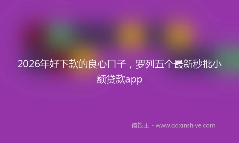 2026年好下款的良心口子,罗列五个最新秒批小额贷款app
