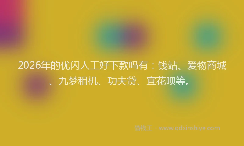 2026年的优闪人工好下款吗有：钱站、爱物商城、九梦租机、功夫贷、宜花呗等。