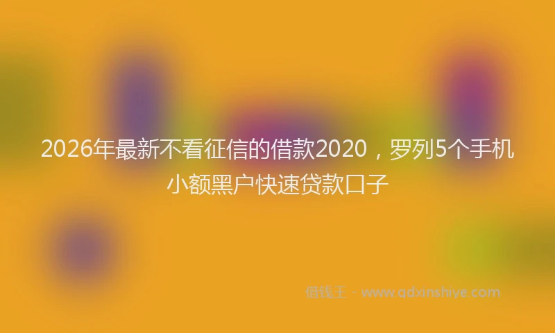 2026年最新不看征信的借款2020,罗列5个手机小额黑户快速贷款口子