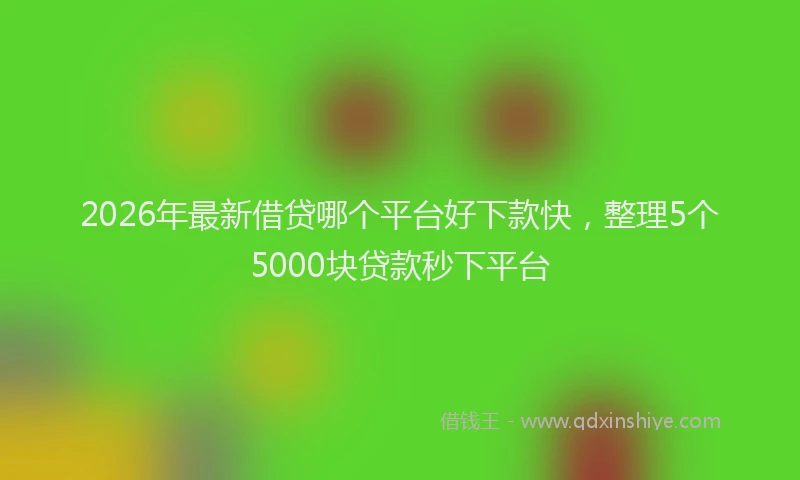 2026年最新借贷哪个平台好下款快，整理5个5000块贷款秒下平台