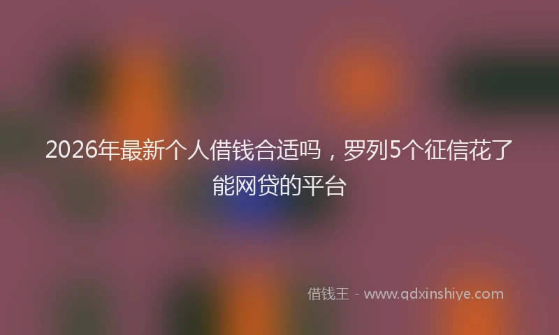 2026年最新个人借钱合适吗，罗列5个征信花了能网贷的平台