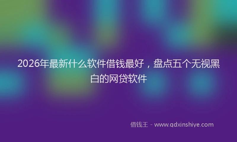 2026年最新什么软件借钱最好，盘点五个无视黑白的网贷软件
