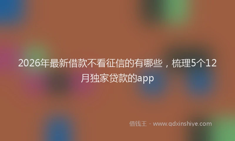 2026年最新借款不看征信的有哪些，梳理5个12月独家贷款的app