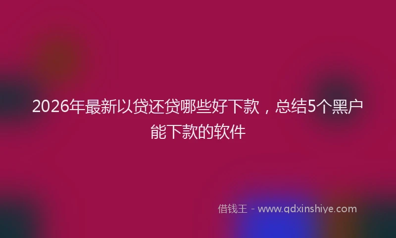 2026年最新以贷还贷哪些好下款，总结5个黑户能下款的软件