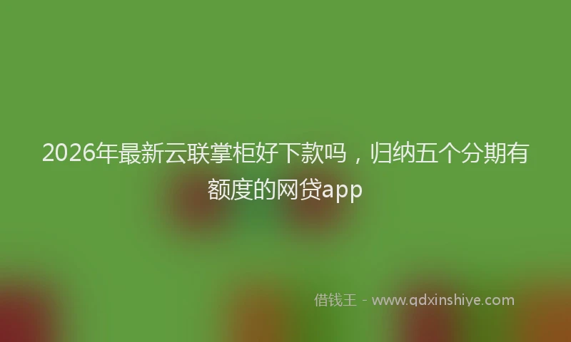 2026年最新云联掌柜好下款吗,归纳五个分期有额度的网贷app