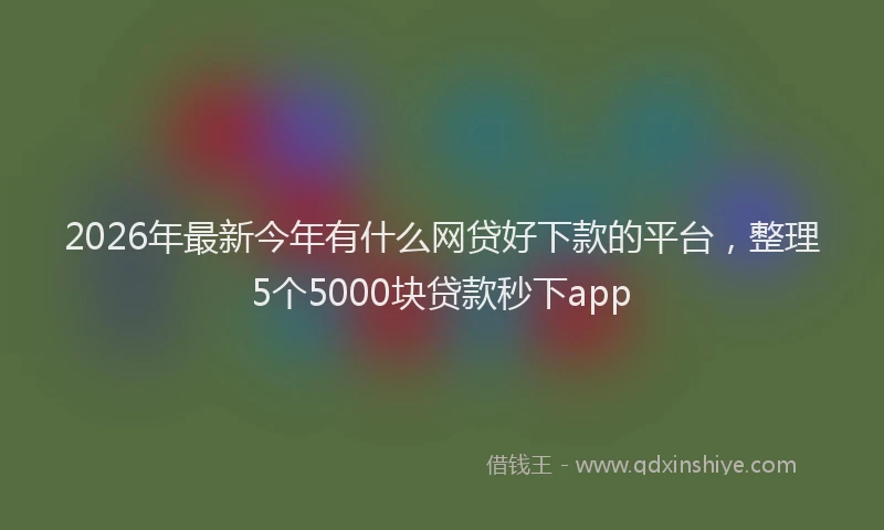 2026年最新今年有什么网贷好下款的平台，整理5个5000块贷款秒下app