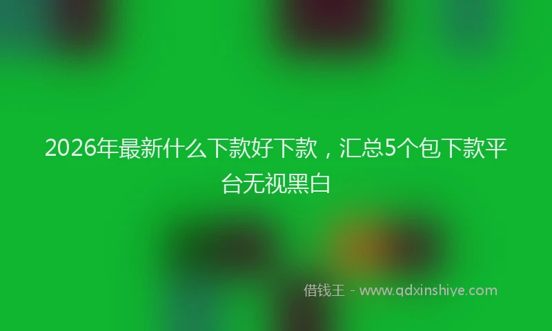 2026年最新什么下款好下款，汇总5个包下款平台无视黑白