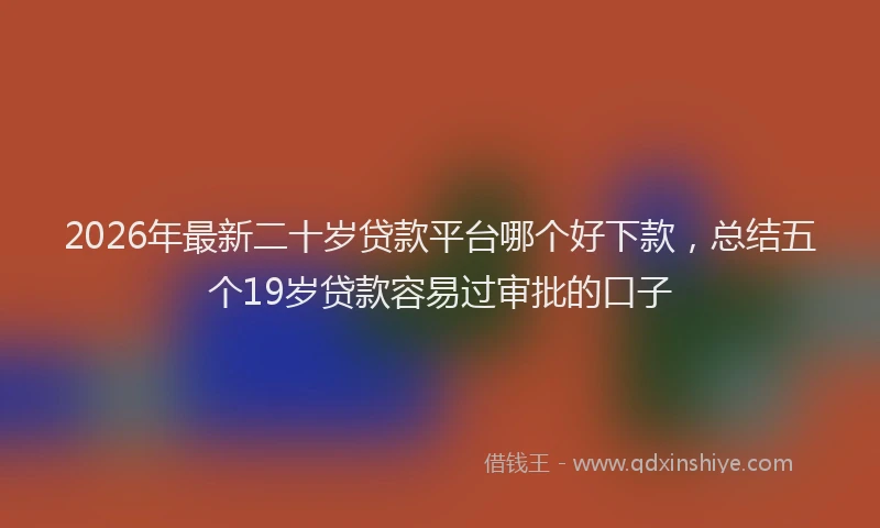 2026年最新二十岁贷款平台哪个好下款，总结五个19岁贷款容易过审批的口子