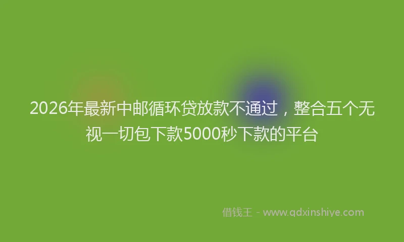 2026年最新中邮循环贷放款不通过，整合五个无视一切包下款5000秒下款的平台