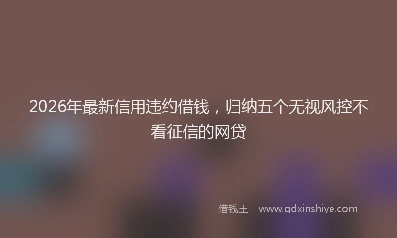 2026年最新信用违约借钱,归纳五个无视风控不看征信的网贷