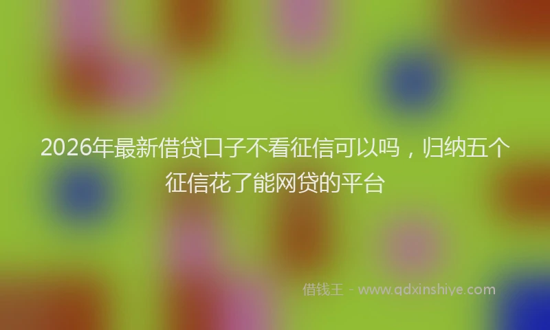 2026年最新借贷口子不看征信可以吗,归纳五个征信花了能网贷的平台
