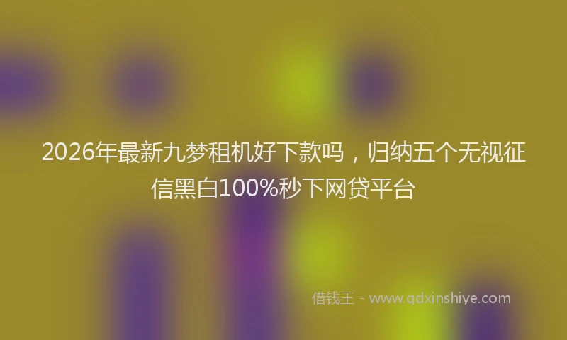 2026年最新九梦租机好下款吗，归纳五个无视征信黑白100%秒下网贷平台