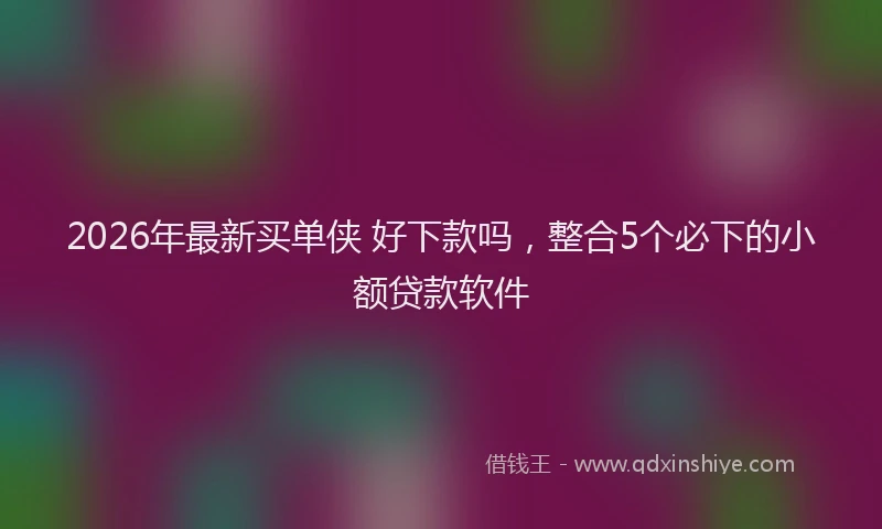 2026年最新买单侠 好下款吗，整合5个必下的小额贷款软件