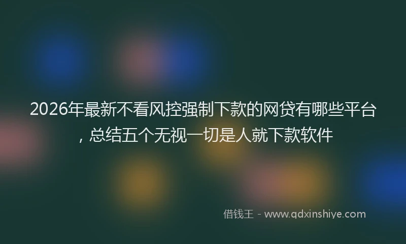 2026年最新不看风控强制下款的网贷有哪些平台，总结五个无视一切是人就下款软件