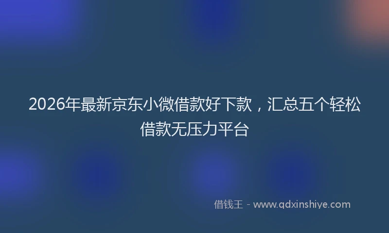 2026年最新京东小微借款好下款,汇总五个轻松借款无压力平台