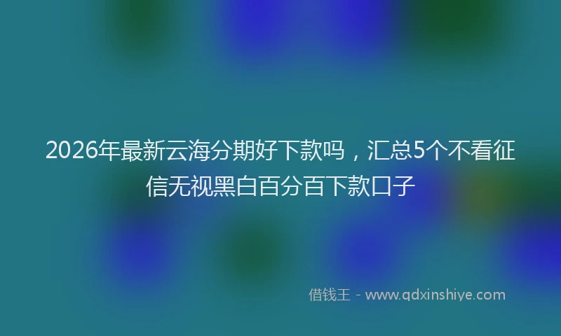 2026年最新云海分期好下款吗，汇总5个不看征信无视黑白百分百下款口子