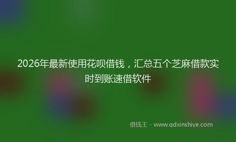 2026年最新使用花呗借钱，汇总五个芝麻借款实时到账速借软件
