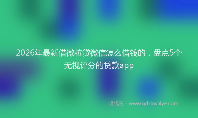 2026年最新借微粒贷微信怎么借钱的，盘点5个无视评分的贷款app