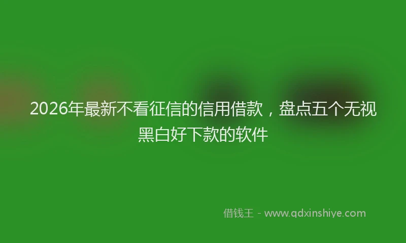 2026年最新不看征信的信用借款，盘点五个无视黑白好下款的软件
