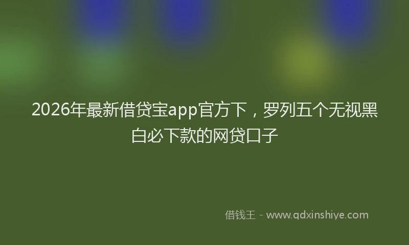 2026年最新借贷宝app官方下，罗列五个无视黑白必下款的网贷口子