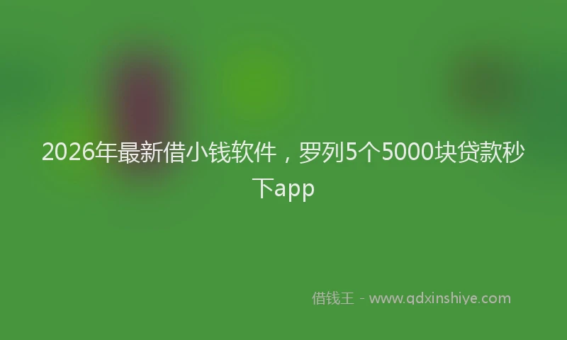 2026年最新借小钱软件，罗列5个5000块贷款秒下app