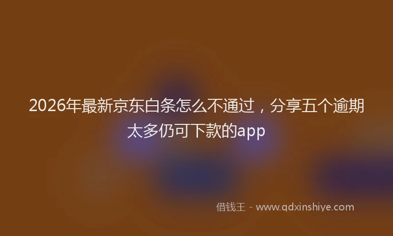2026年最新京东白条怎么不通过，分享五个逾期太多仍可下款的app