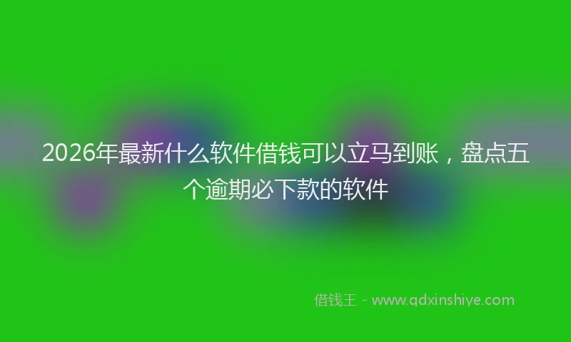 2026年最新什么软件借钱可以立马到账，盘点五个逾期必下款的软件