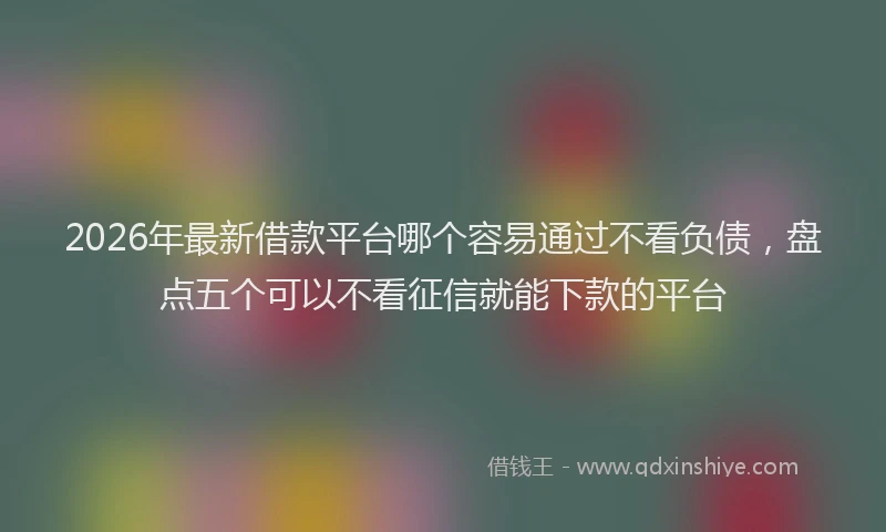2026年最新借款平台哪个容易通过不看负债，盘点五个可以不看征信就能下款的平台