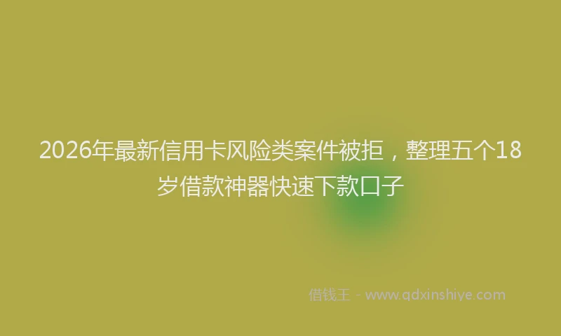 2026年最新信用卡风险类案件被拒，整理五个18岁借款神器快速下款口子
