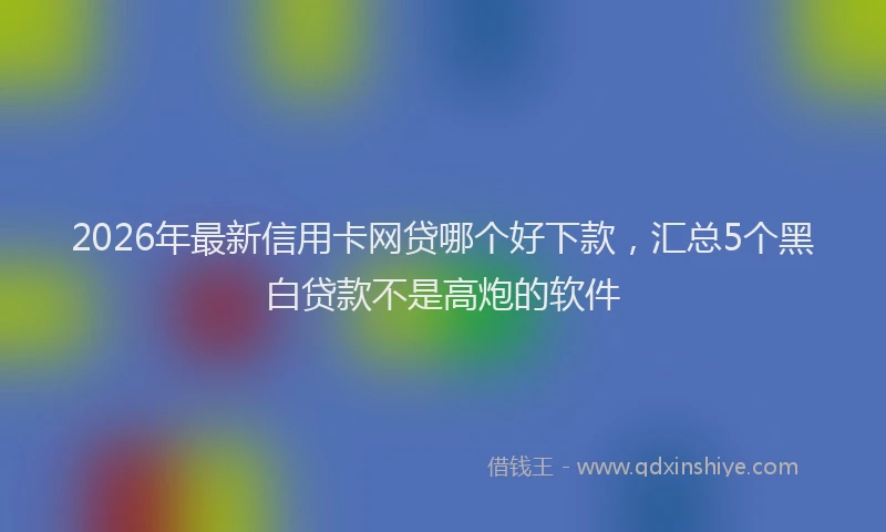 2026年最新信用卡网贷哪个好下款，汇总5个黑白贷款不是高炮的软件