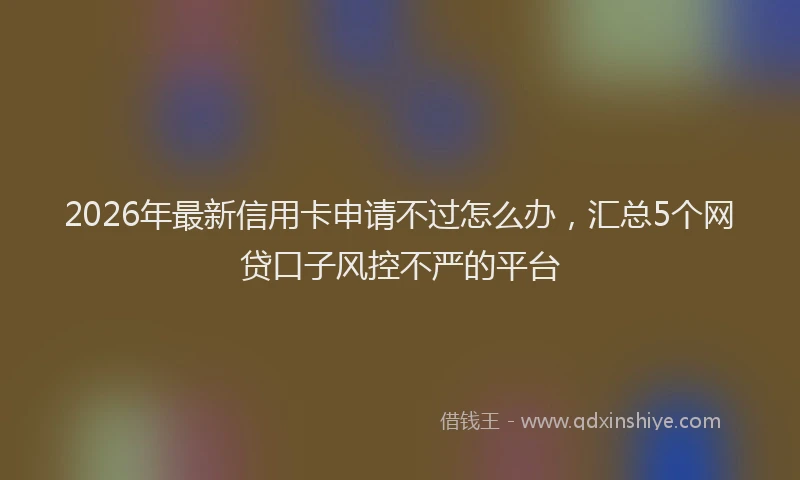 2026年最新信用卡申请不过怎么办,汇总5个网贷口子风控不严的平台