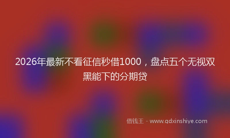 2026年最新不看征信秒借1000,盘点五个无视双黑能下的分期贷