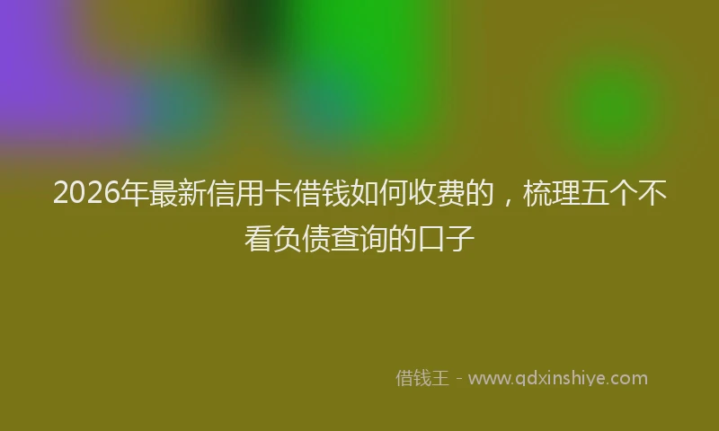 2026年最新信用卡借钱如何收费的，梳理五个不看负债查询的口子